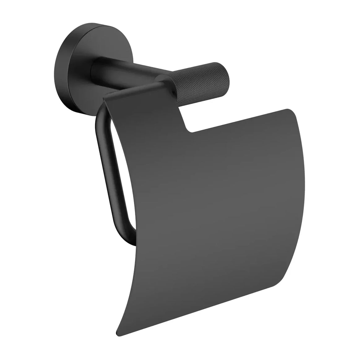 DutchLine Grip Toilethouder Met Klep – Mat zwart