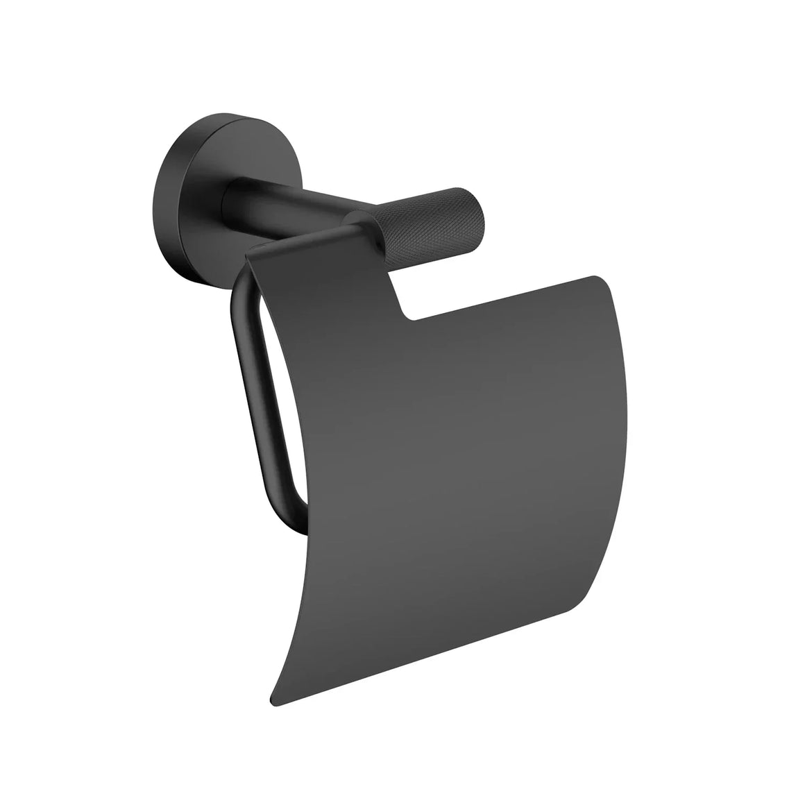 DutchLine Grip Toilethouder Met Klep – Mat zwart
