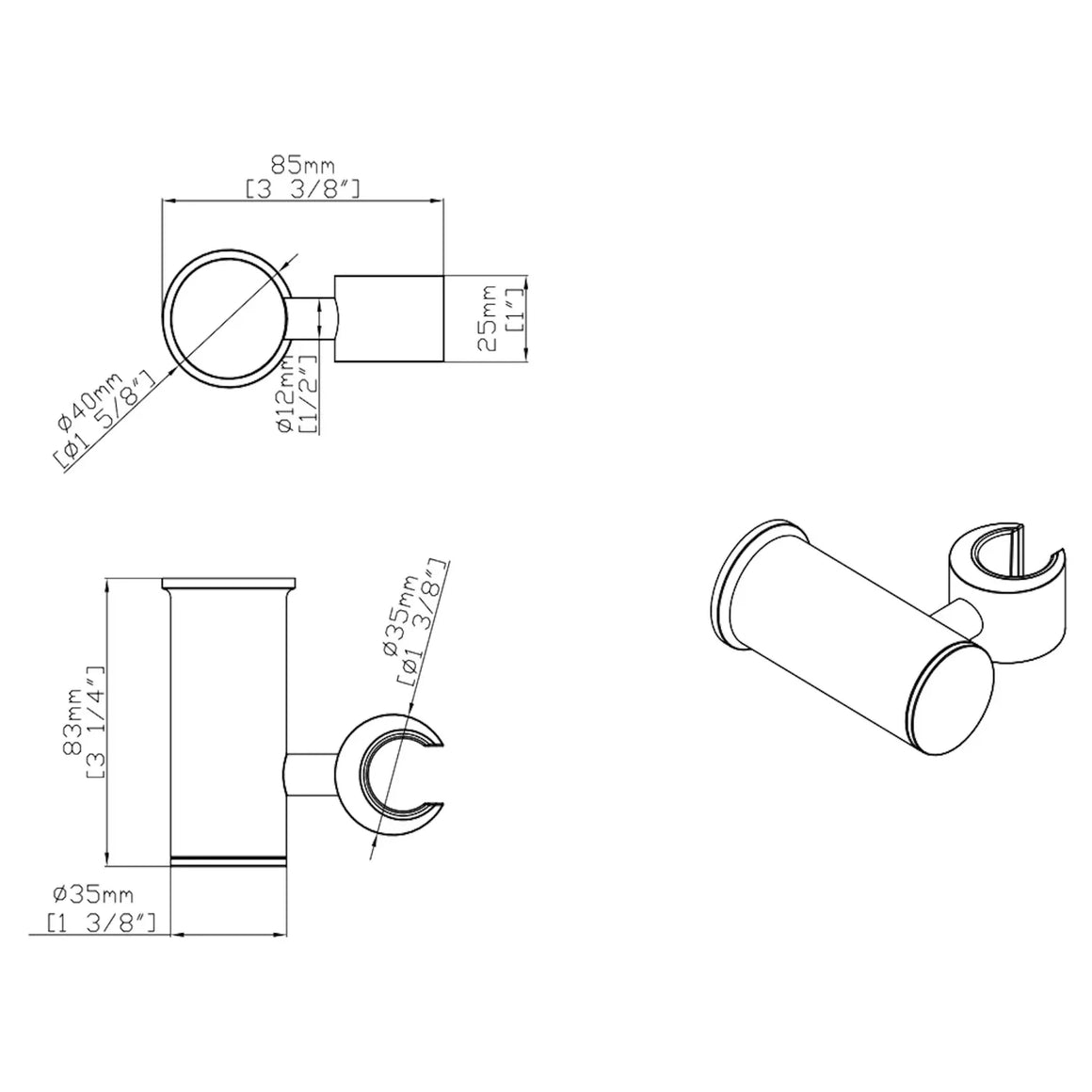 DutchLine Kantelbare handdouchehouder – Chroom
