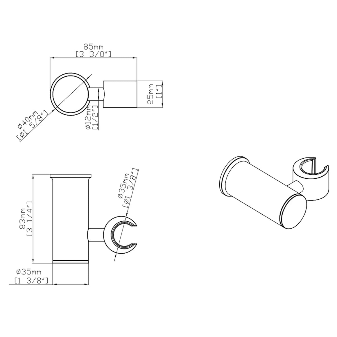 DutchLine Kantelbare handdouchehouder – Chroom