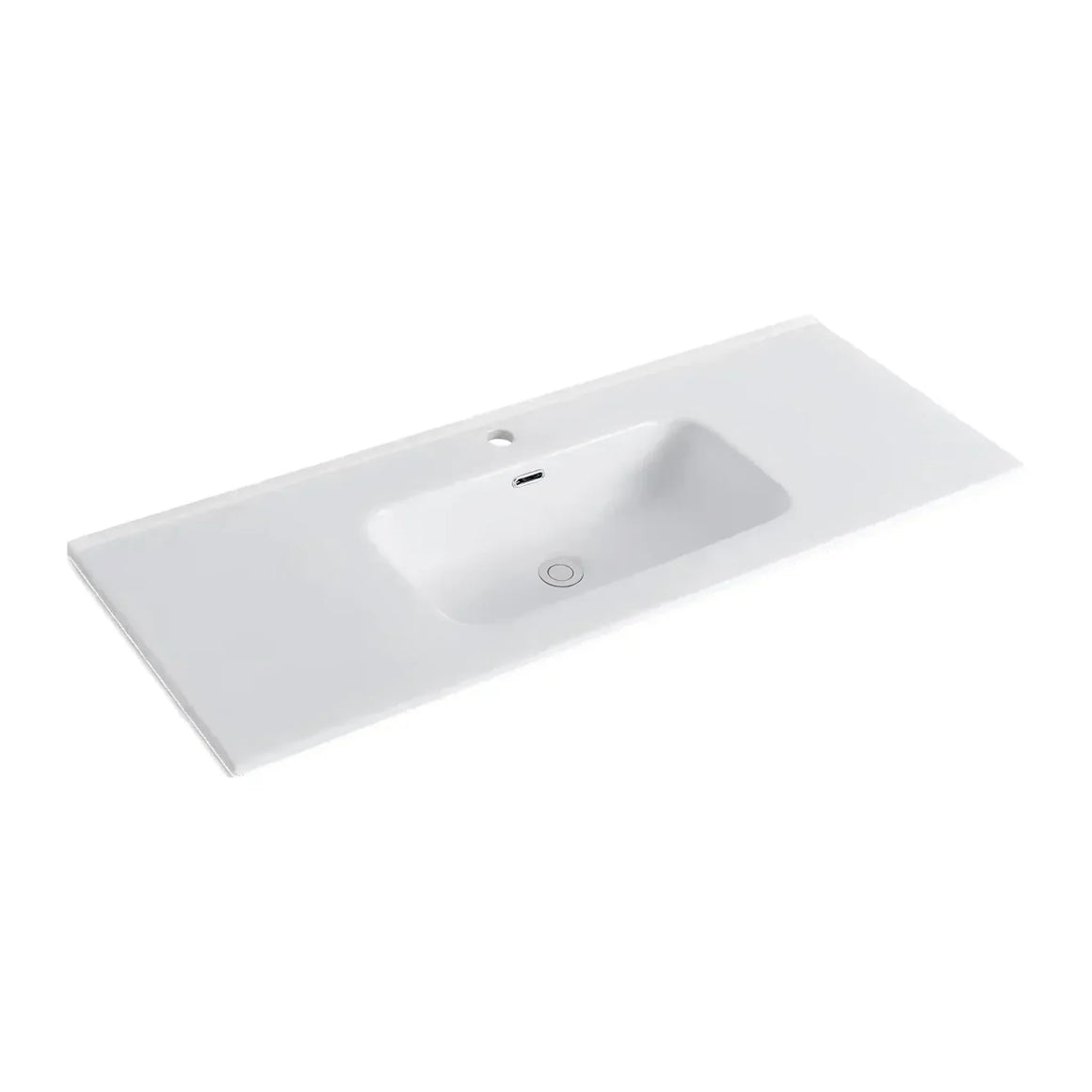 DutchLine Keramische Wastafel OVI 120CM - Glans wit - 1 Kraangat