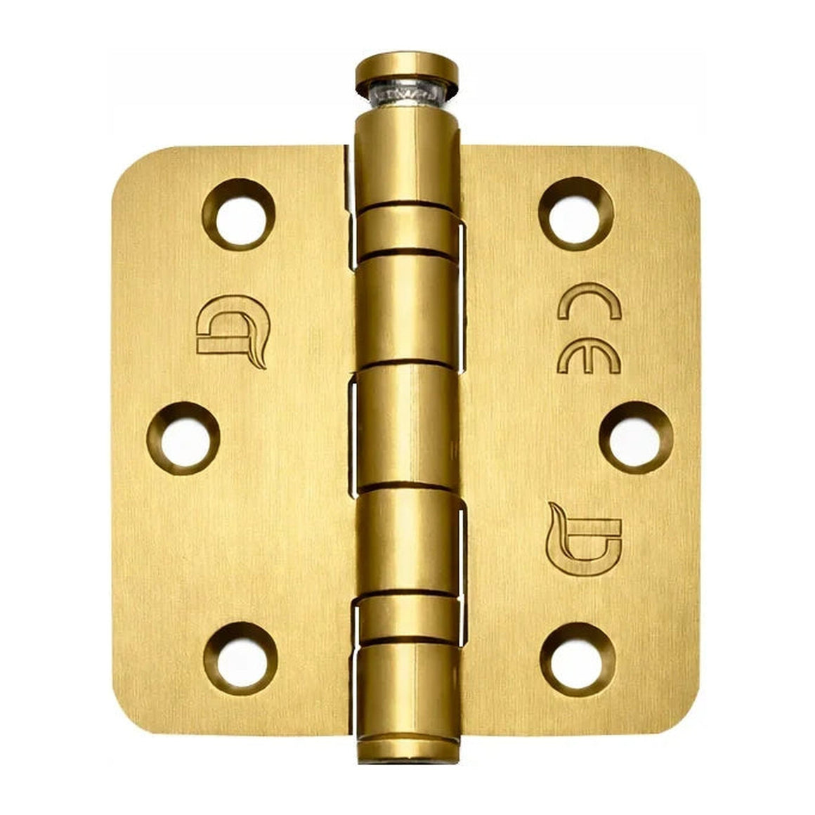 DutchLine Kogellagerscharnier - Geborsteld Messing Goud - 76x76x2.5