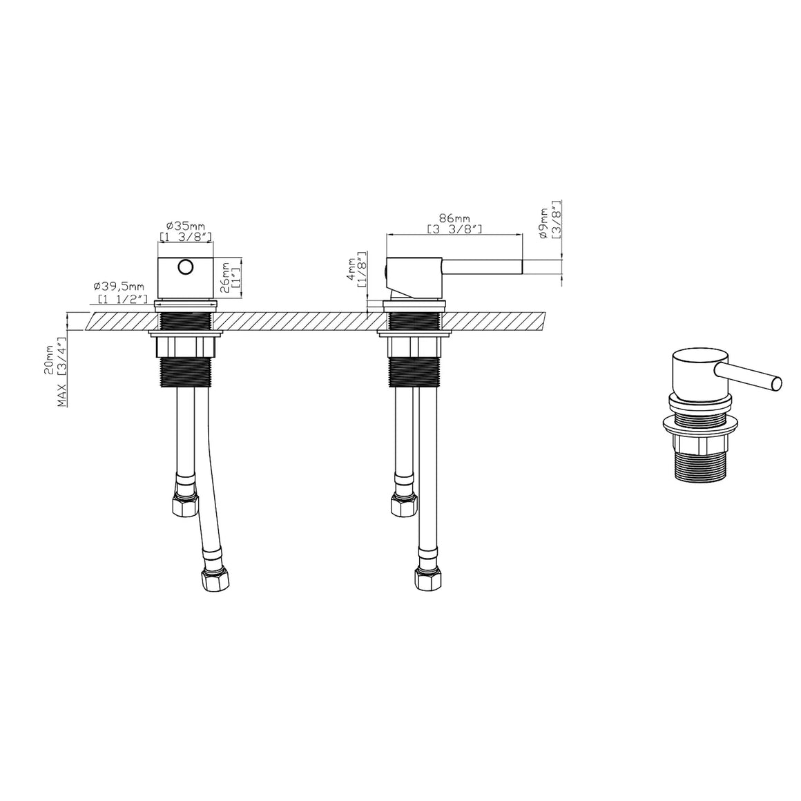 DutchLine Losse Bidetkraan – Chroom