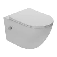 DutchLine Luccio Rimless hangtoilet met bidet glans wit zijaanzicht
