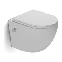 DutchLine Luccio Rimless Ondiep hangtoilet met bidetfunctie glans wit productfoto