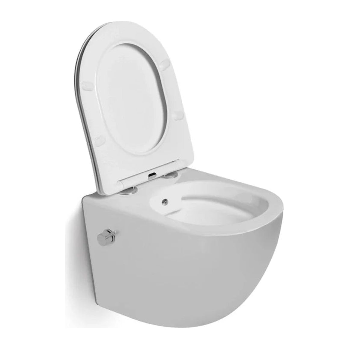 DutchLine Luccio Rimless Ondiep hangtoilet met bidetfunctie glans wit productfoto 2