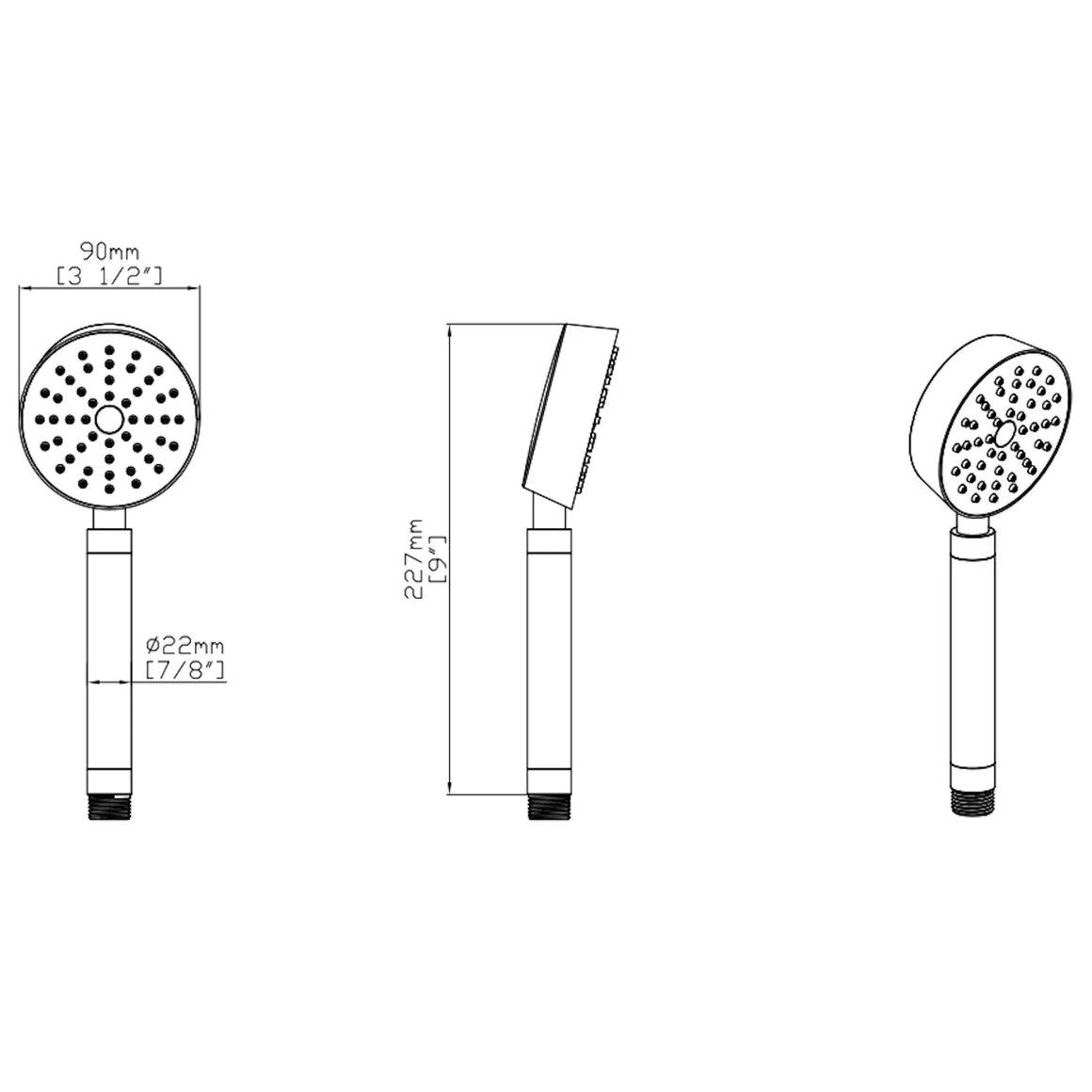 DutchLine Luxe Handdouche - 90mm – Chroom