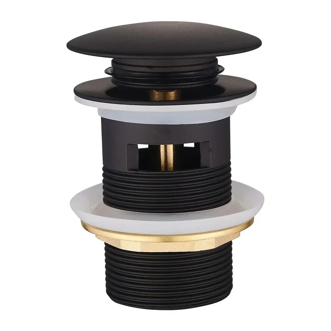 DutchLine Afvoerplug - Luxe Overloop Waste – Mat zwart