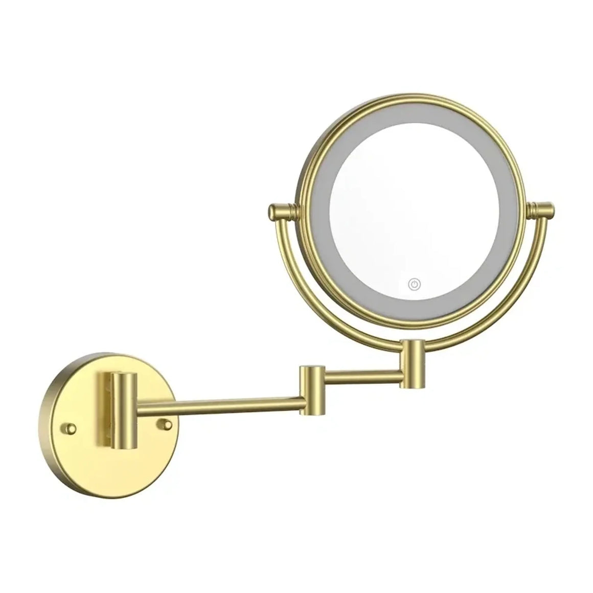 DutchLine Make-Up LED Spiegel, 5x zoom – Geborsteld messing Goud