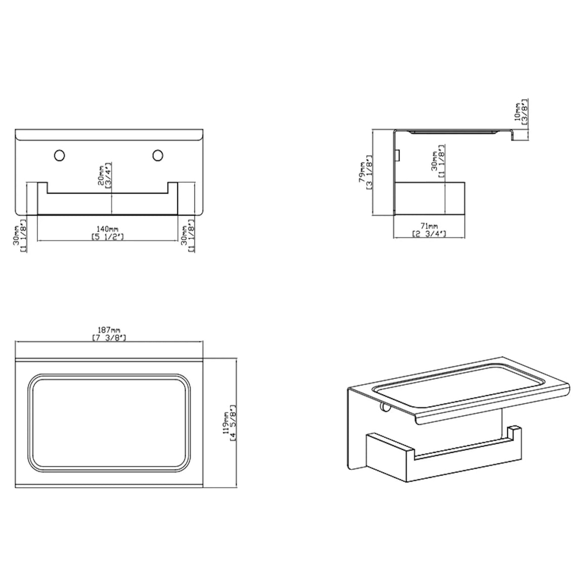 DutchLine Phone Toiletrolhouder – Chroom