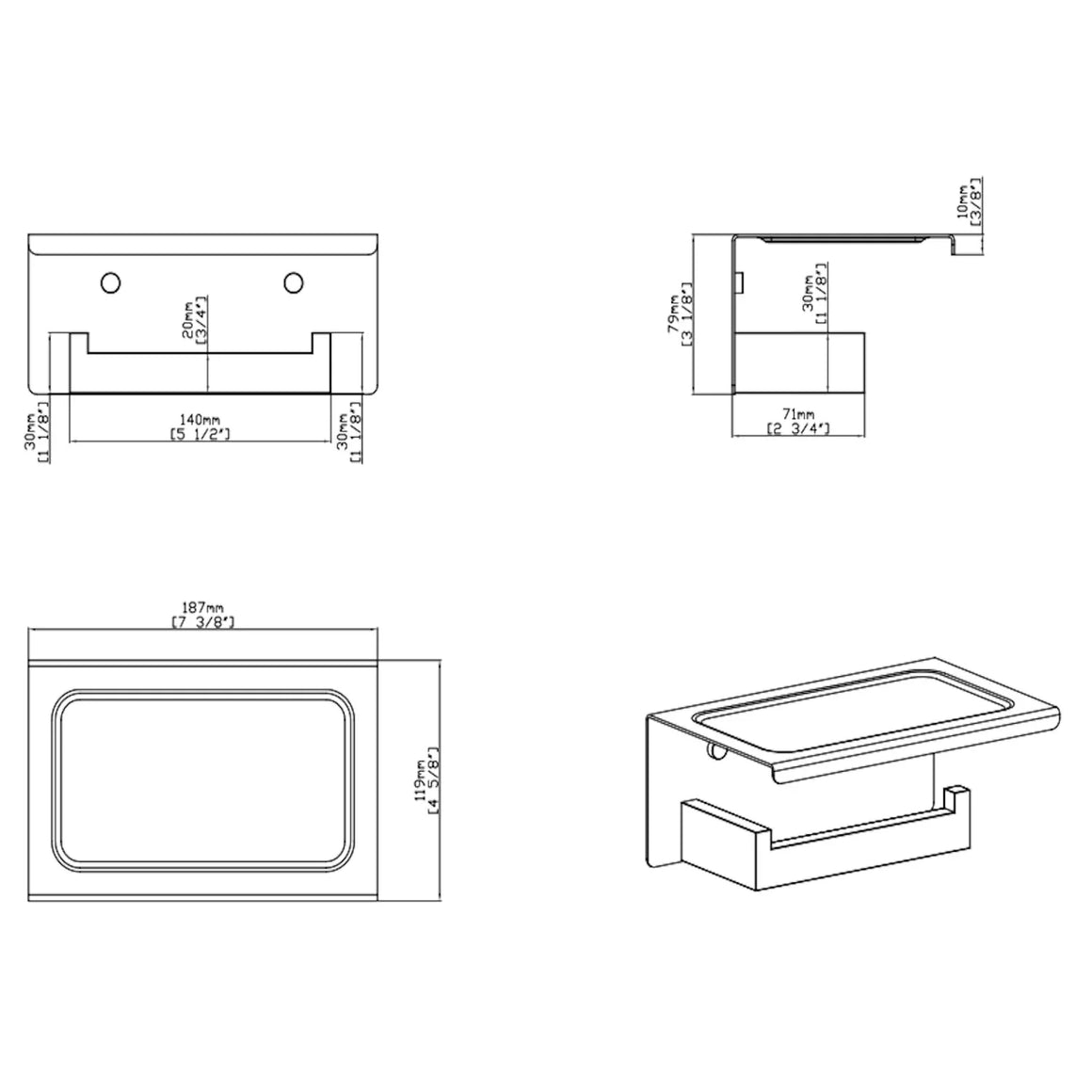 DutchLine Phone Toiletrolhouder – Chroom