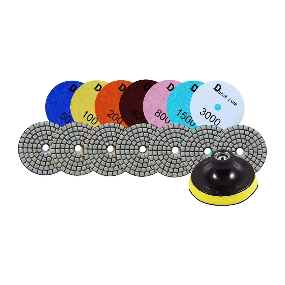 DutchLine PolijstPadset 8-Delig 100MM - Inclusief M14 bodemplaat
