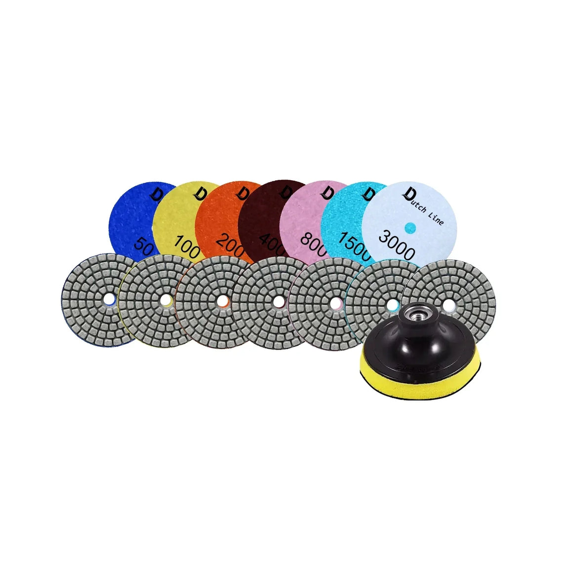 DutchLine PolijstPadset 8-Delig 100MM - Inclusief M14 bodemplaat