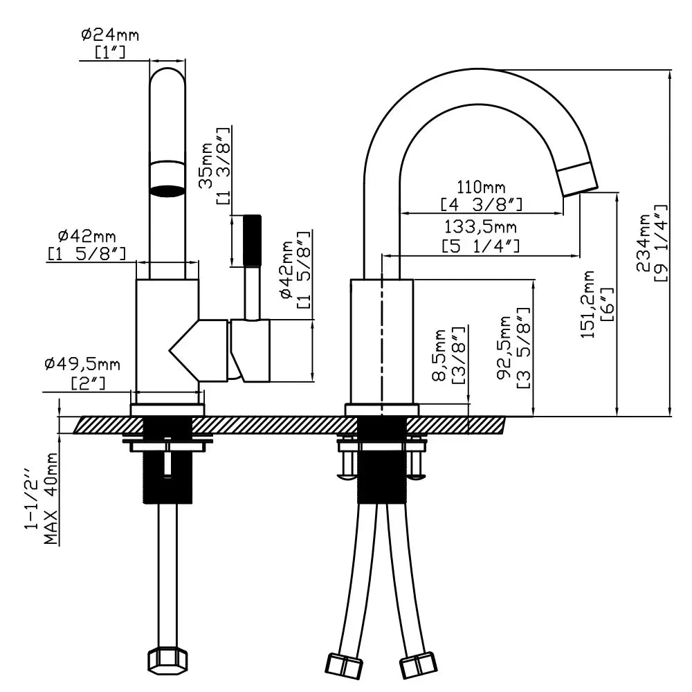 DutchLine Round S-Grip Wastafelkraan – Chroom