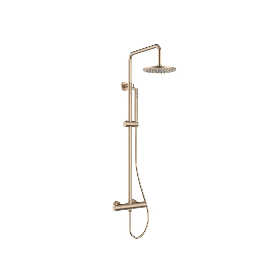 DutchLine Thermostatische Doucheset Grip-250 - Geborsteld Koper