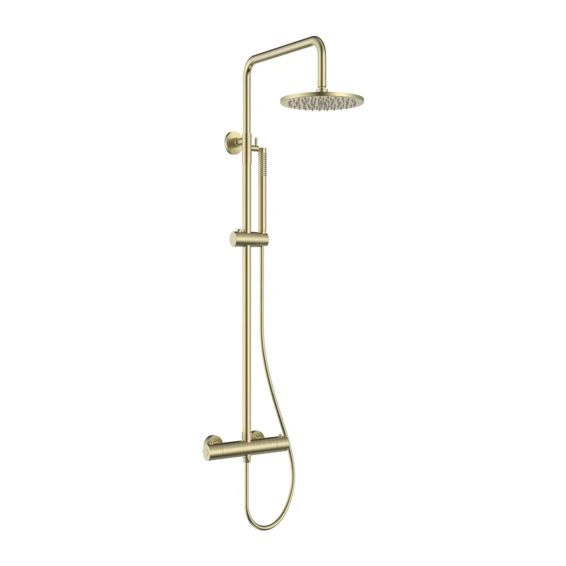 DutchLine Thermostatische Doucheset Grip-250 - Geborsteld Messing Goud