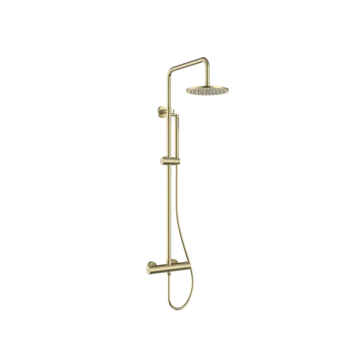 DutchLine Thermostatische Doucheset Grip-250 - Geborsteld Messing Goud