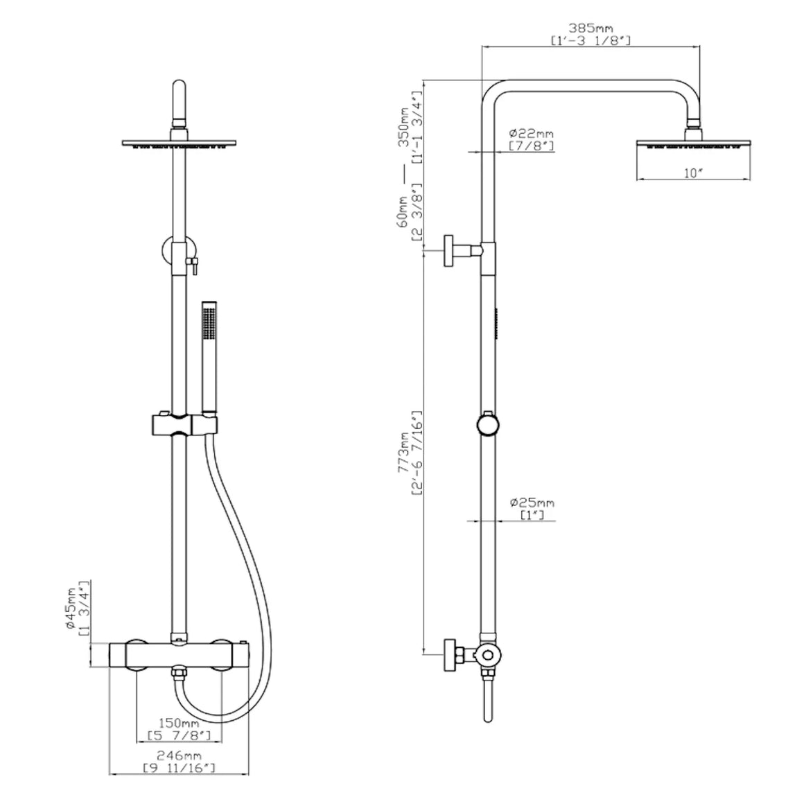 DutchLine Thermostatische Doucheset Grip-250 - Chroom
