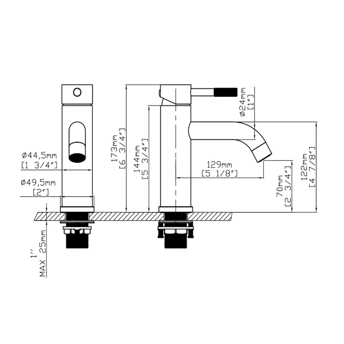 DutchLine S-Grip Wastafelkraan – Chroom