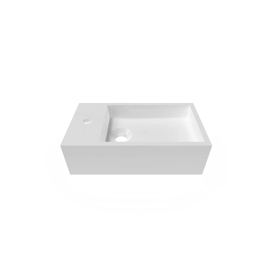 DutchLine Solid.Surface Fontein - Glans Wit Links - 360x180x120mm