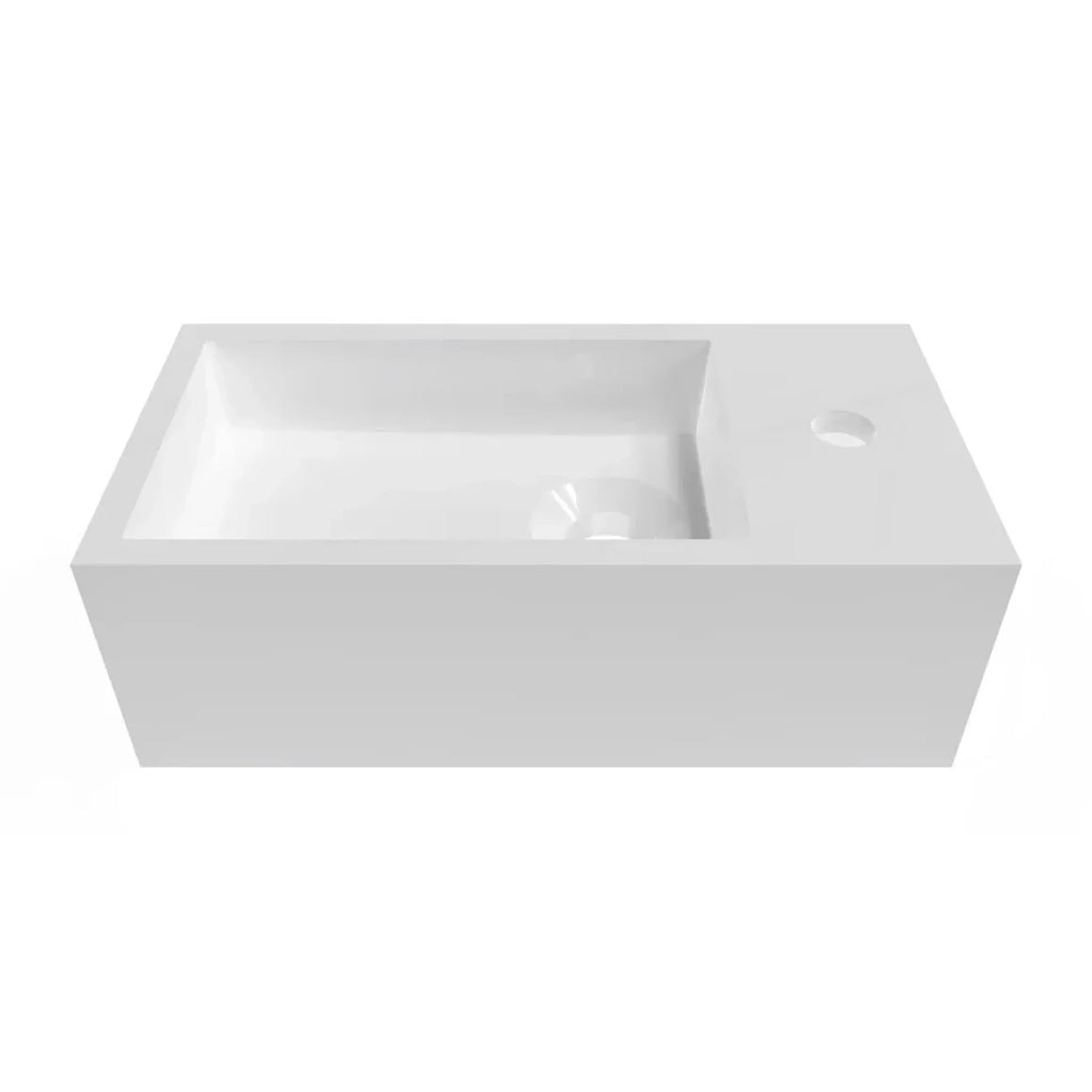 DutchLine Solid.Surface Fontein - Glans Wit Rechts - 440x220x120mm