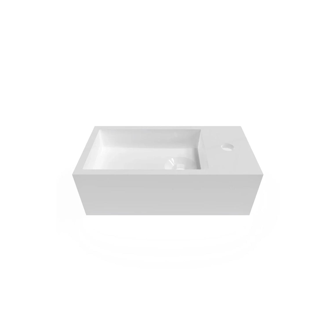 DutchLine Solid.Surface Fontein - Glans Wit Rechts - 440x220x120mm