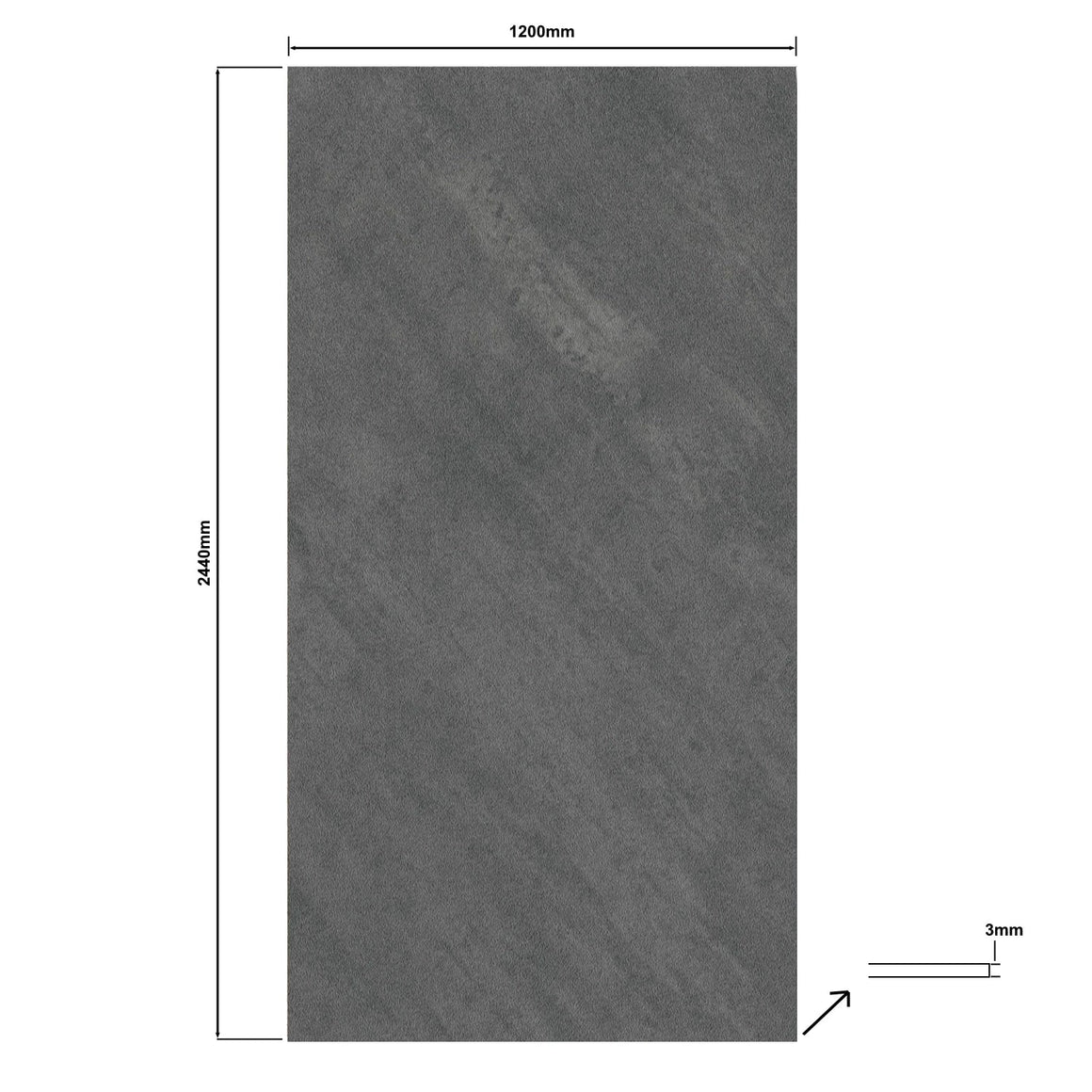DutchLine SPC Wandpaneel - Cemento Dark Grey Mat