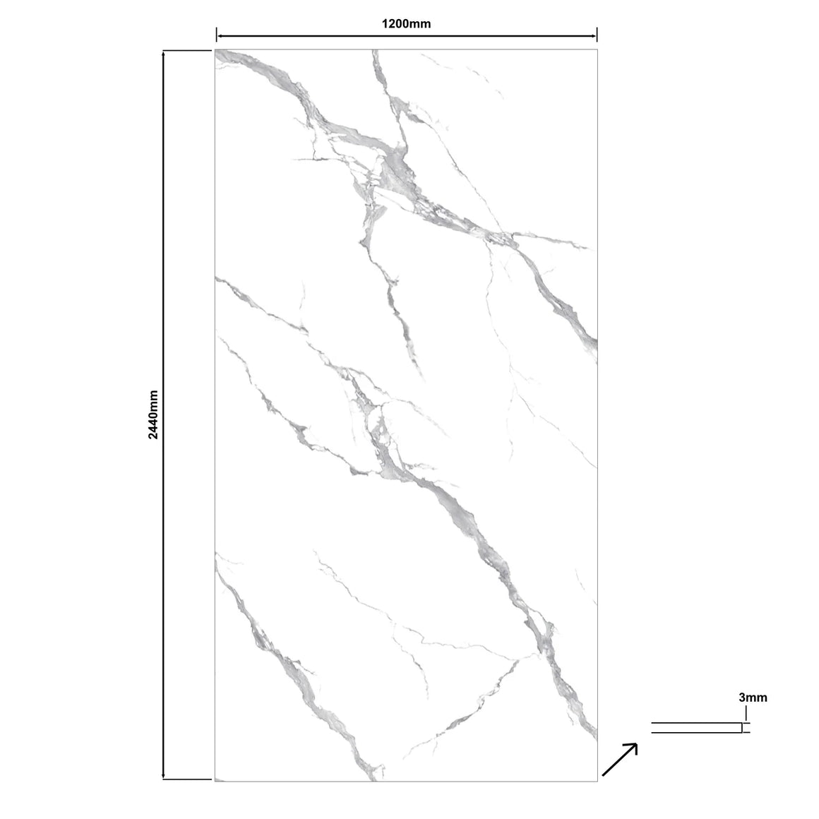DutchLine SPC Wandpaneel - Statuario Real Glans