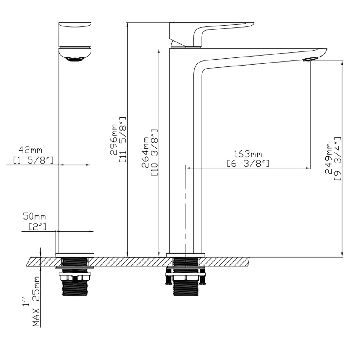 DutchLine SVG Coldstart Hoge Wastafelkraan – Chroom