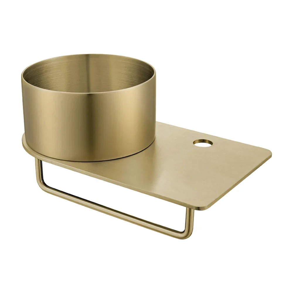 DutchLine Toiletplanchet met waskom - 360x210x165 - Met Kraangat – Geborsteld messing Goud