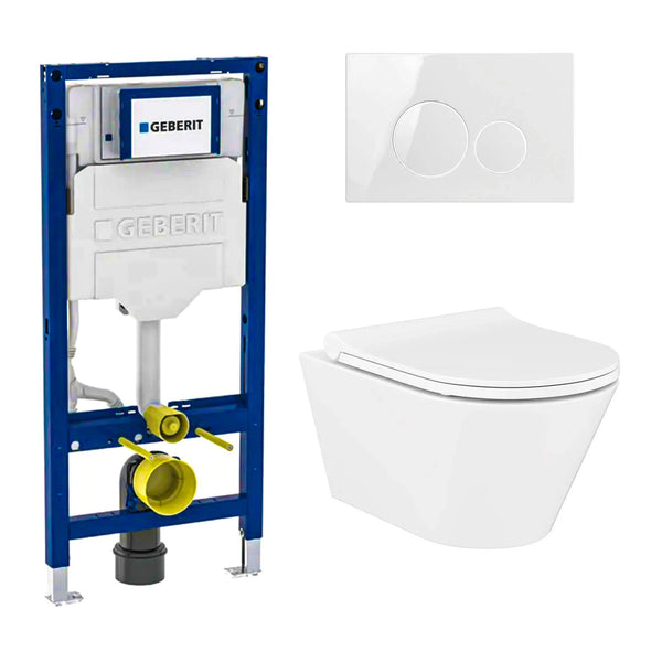 DutchLine Geberit UP320 Toiletset Compleet – DutchLine Avva – Met Bidet – Incl. Toiletbril & DutchLine Drukplaat