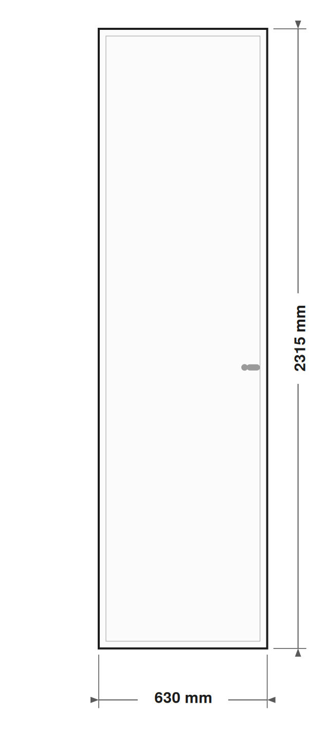 DutchLine Volpaneeldeur (massief MDF) - lijntekening 63 x 231,5 cm (zonder tekst)