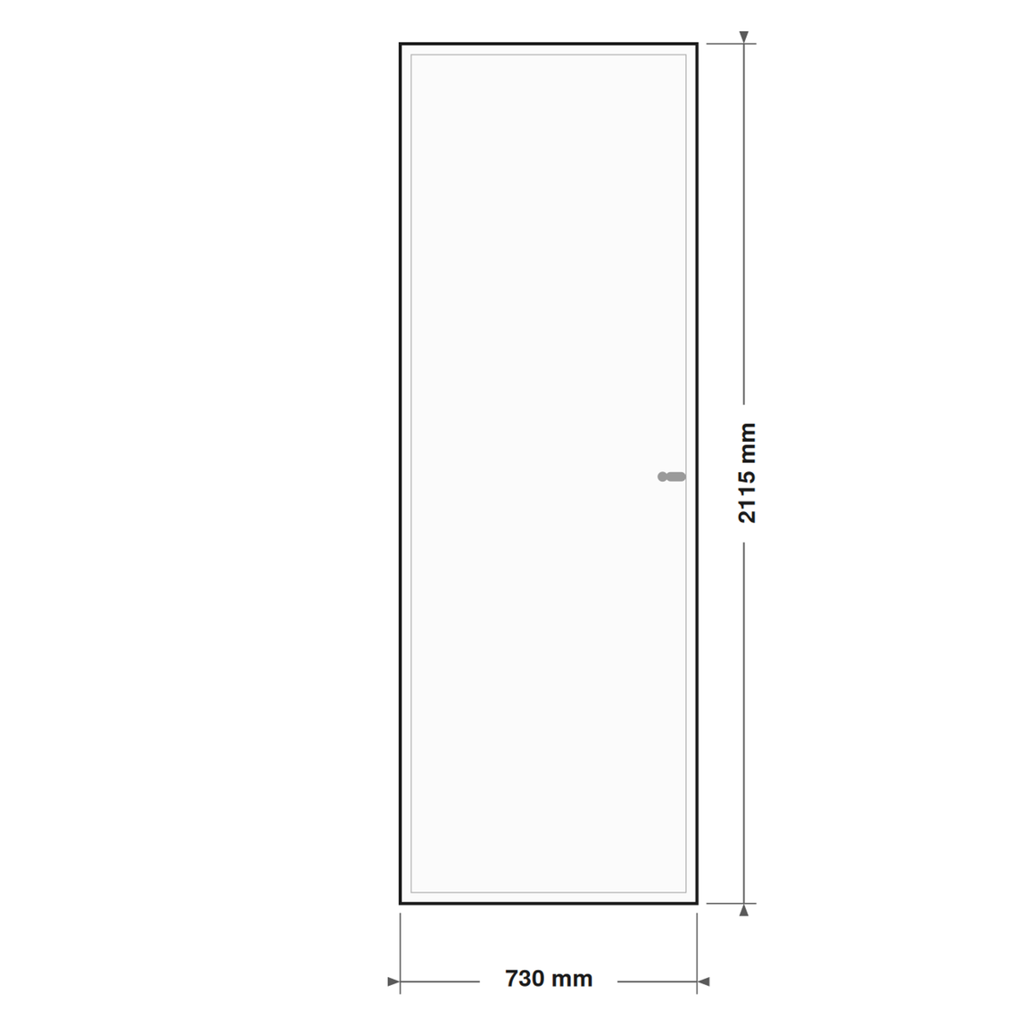 DutchLine Volpaneeldeur (massief MDF) - lijntekening 73 x 211,5 cm (zonder tekst)