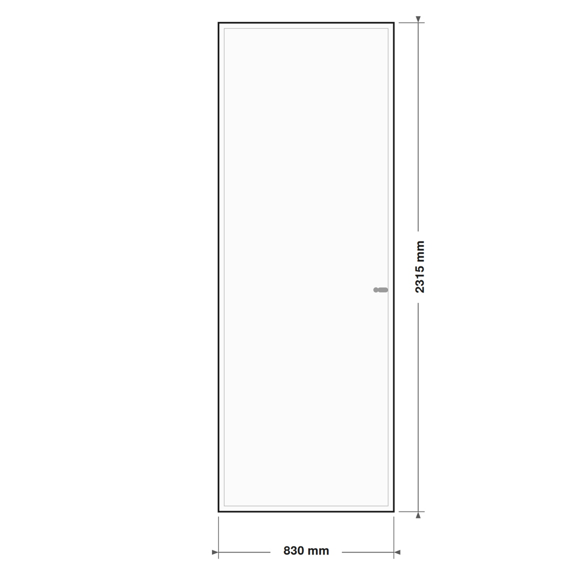 DutchLine Volpaneeldeur (massief MDF) - lijntekening 83 x 231,5 cm (zonder tekst)