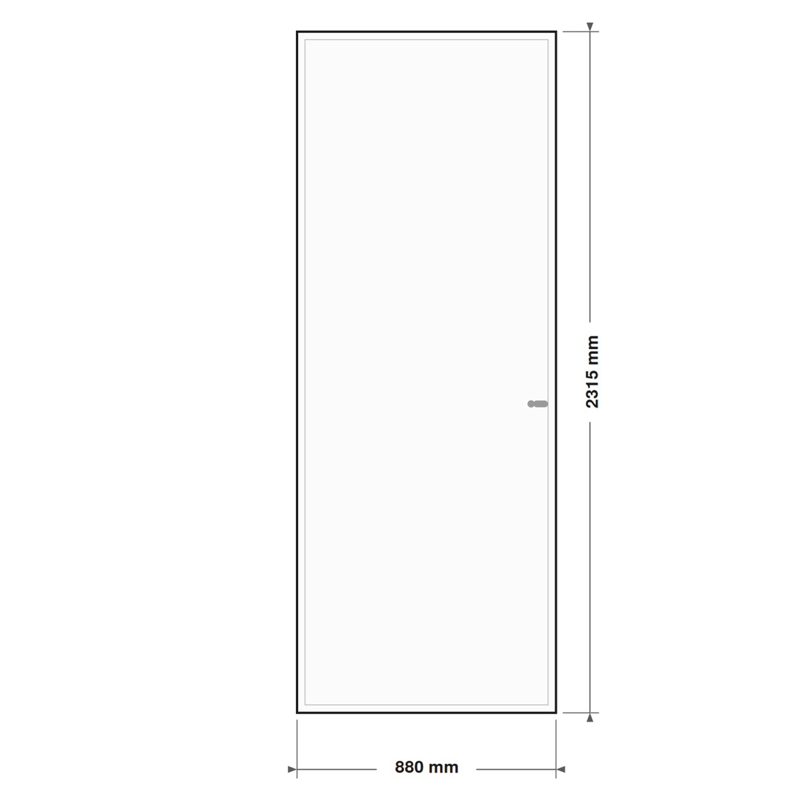 DutchLine Volpaneeldeur (massief MDF) - lijntekening 88 x 231,5 cm (zonder tekst)