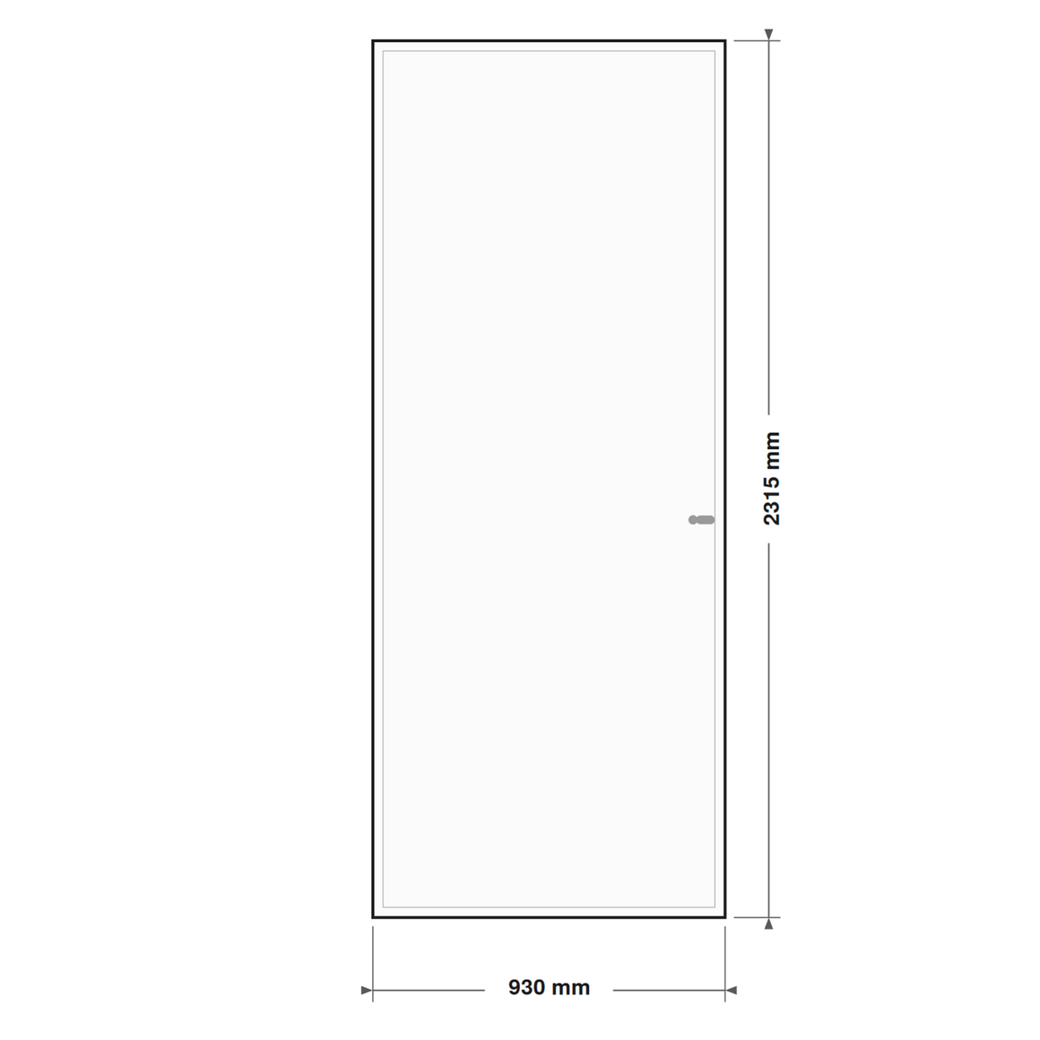 DutchLine Volpaneeldeur (massief MDF) - lijntekening 93 x 231,5 cm (zonder tekst)