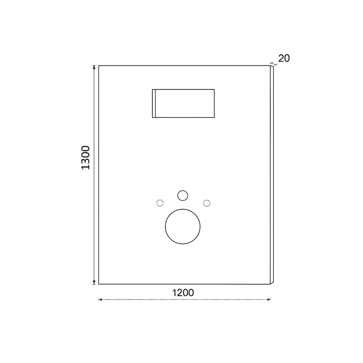 DutchLine Voorgeboord Toiletboardplaat - 1300x1200x20mm