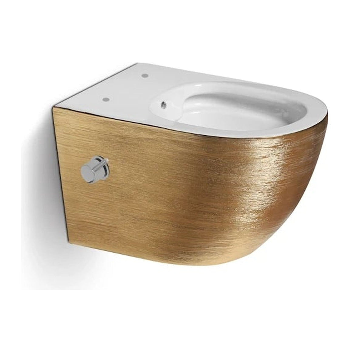 DutchLine Luccio Rimless hangtoilet met bidet geborsteld goud productfoto 2