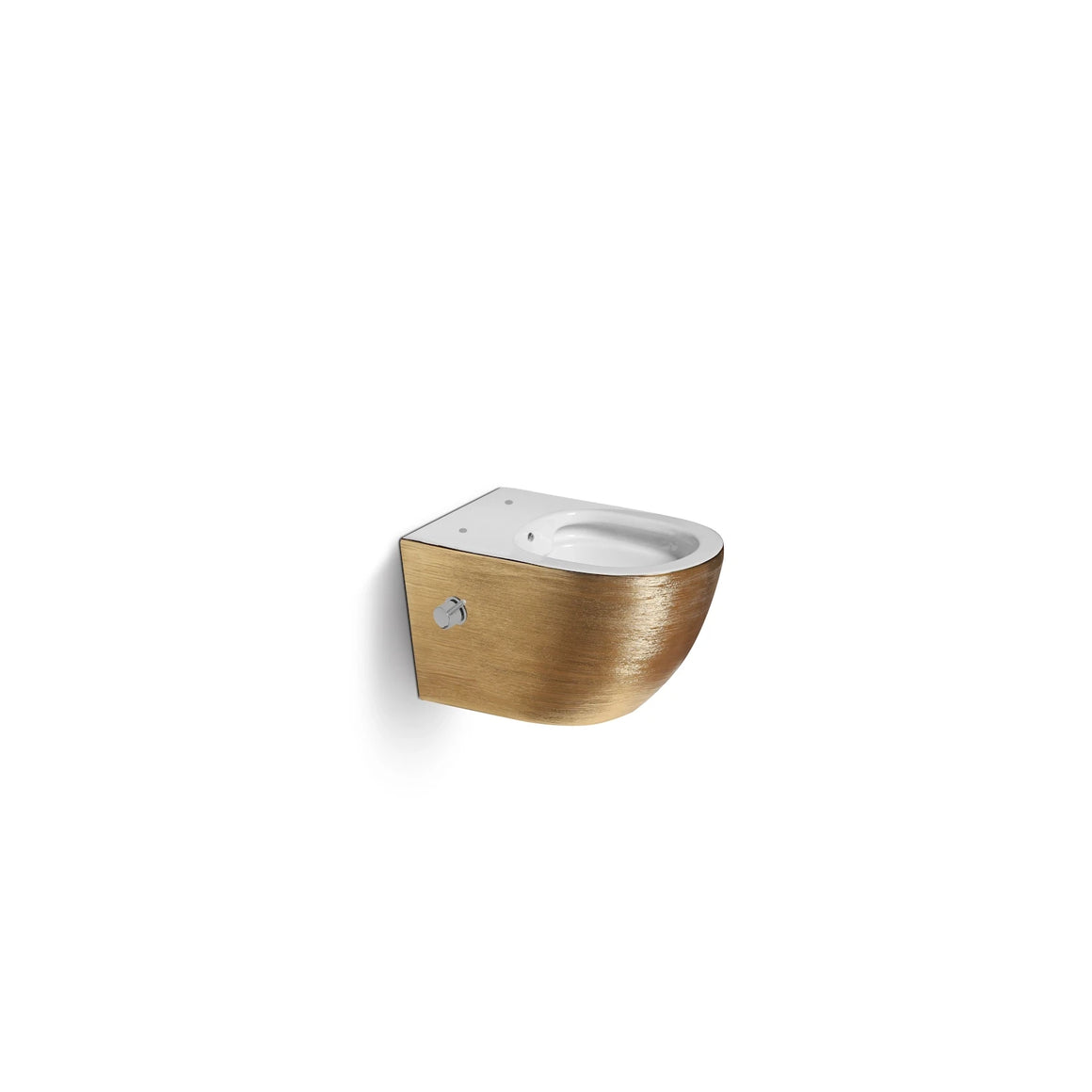 DutchLine Luccio Rimless hangtoilet met bidet geborsteld goud productfoto 2