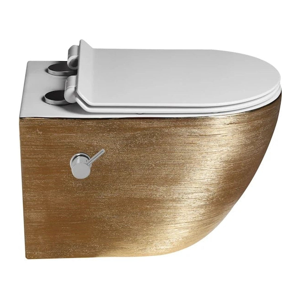 DutchLine Luccio Rimless hangtoilet met bidet geborsteld goud productfoto 3