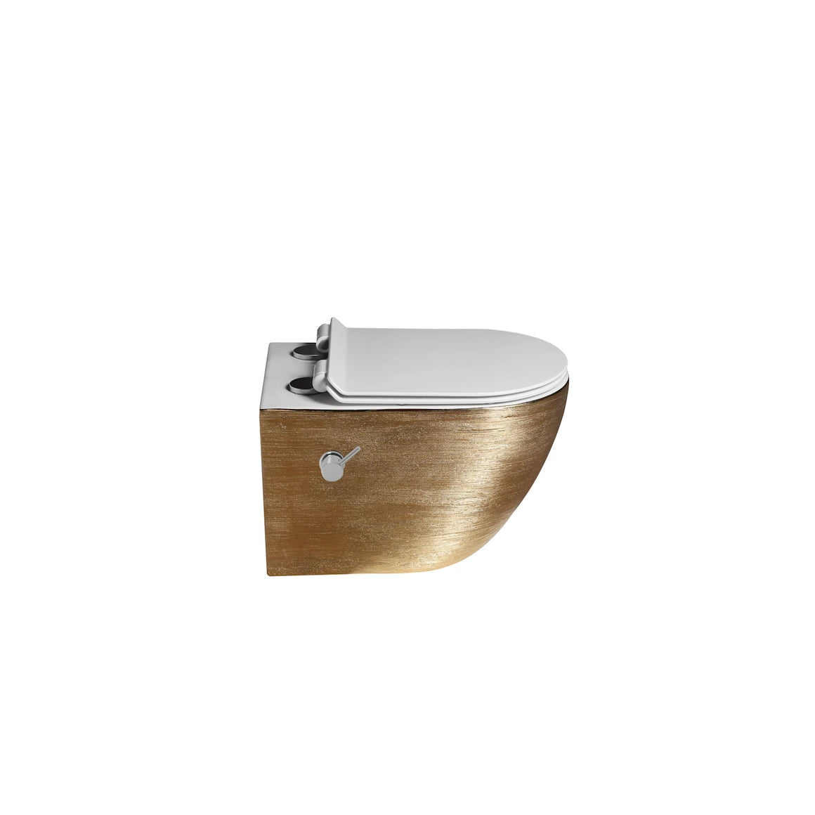 DutchLine Luccio Rimless hangtoilet met bidet geborsteld goud productfoto 3