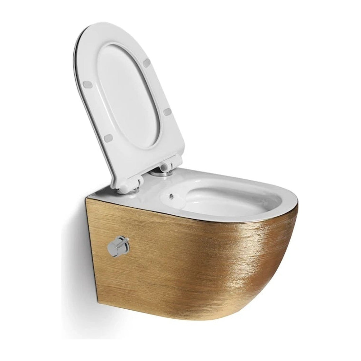 DutchLine Luccio Rimless hangtoilet met bidet geborsteld goud productfoto 4