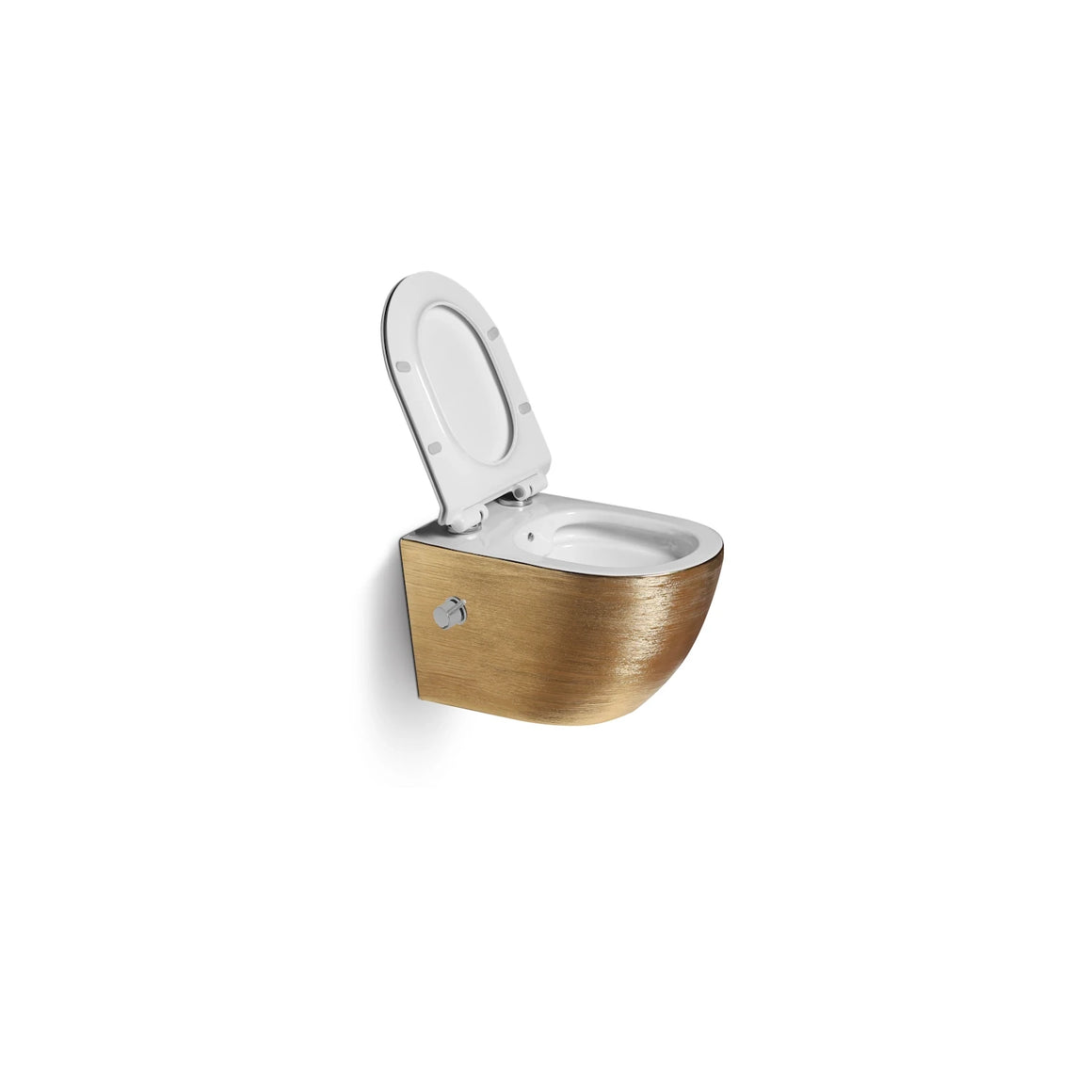 DutchLine Luccio Rimless hangtoilet met bidet geborsteld goud productfoto 4