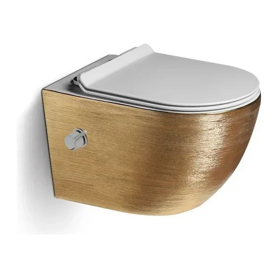 DutchLine Luccio Rimless hangtoilet met bidet geborsteld goud