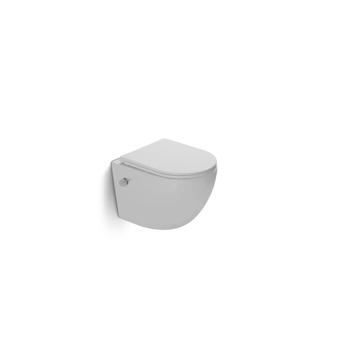 DutchLine Luccio Rimless Ondiep Glans Wit – Met Bidetkraan – productfoto 1