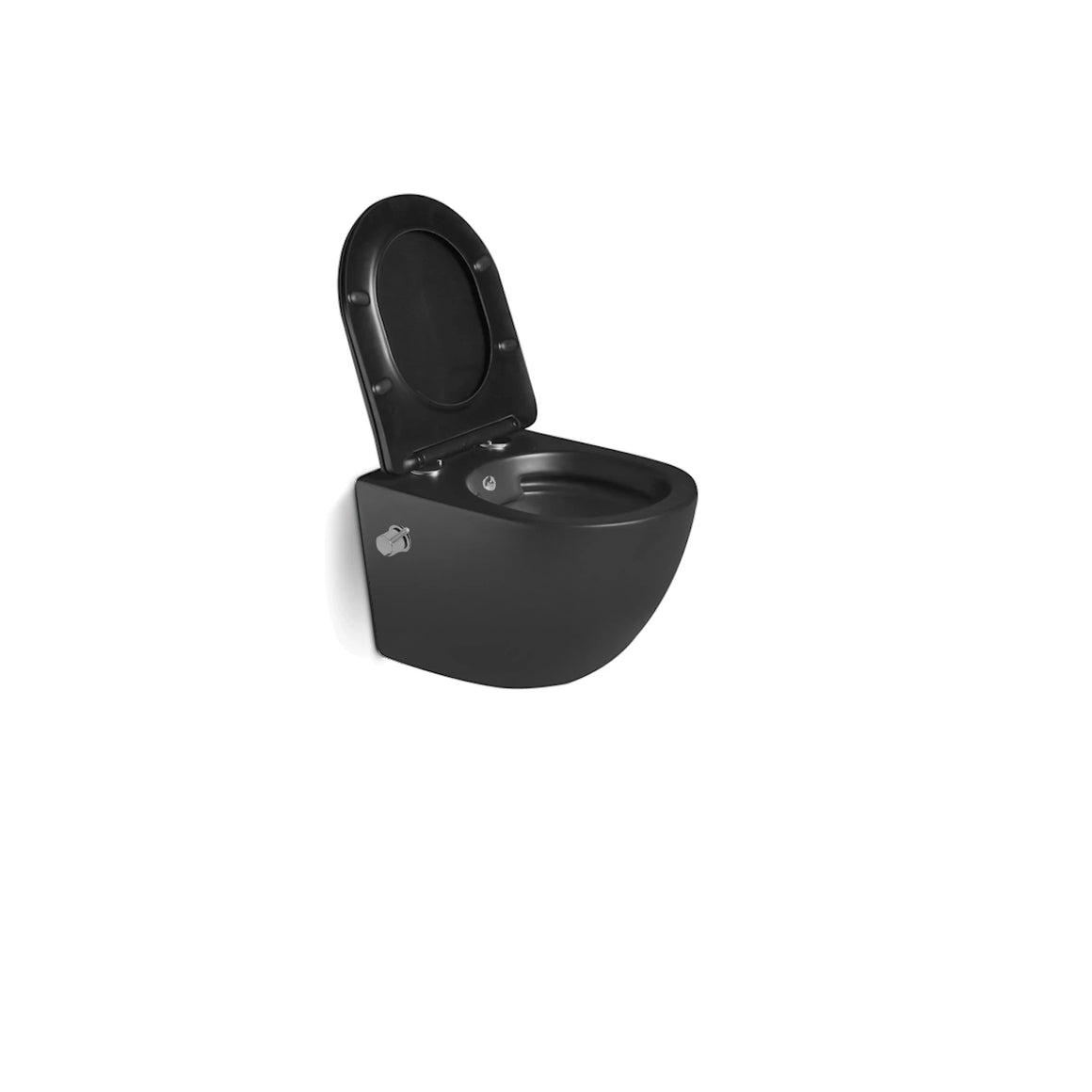 DutchLine Luccio Rimless hangtoilet met bidet mat zwart ondiep productfoto 2