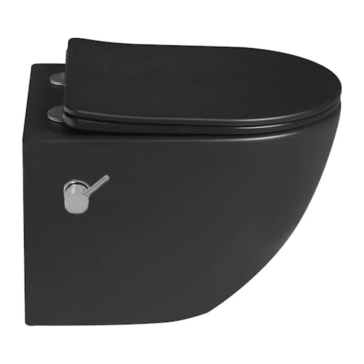 DutchLine Luccio Rimless hangtoilet met bidet mat zwart ondiep productfoto 3