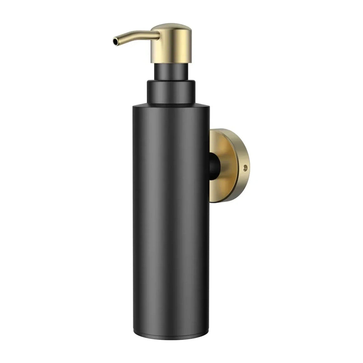 DutchLine Zeepdispenser – Mat Zwart Met Geborsteld Messing Goud
