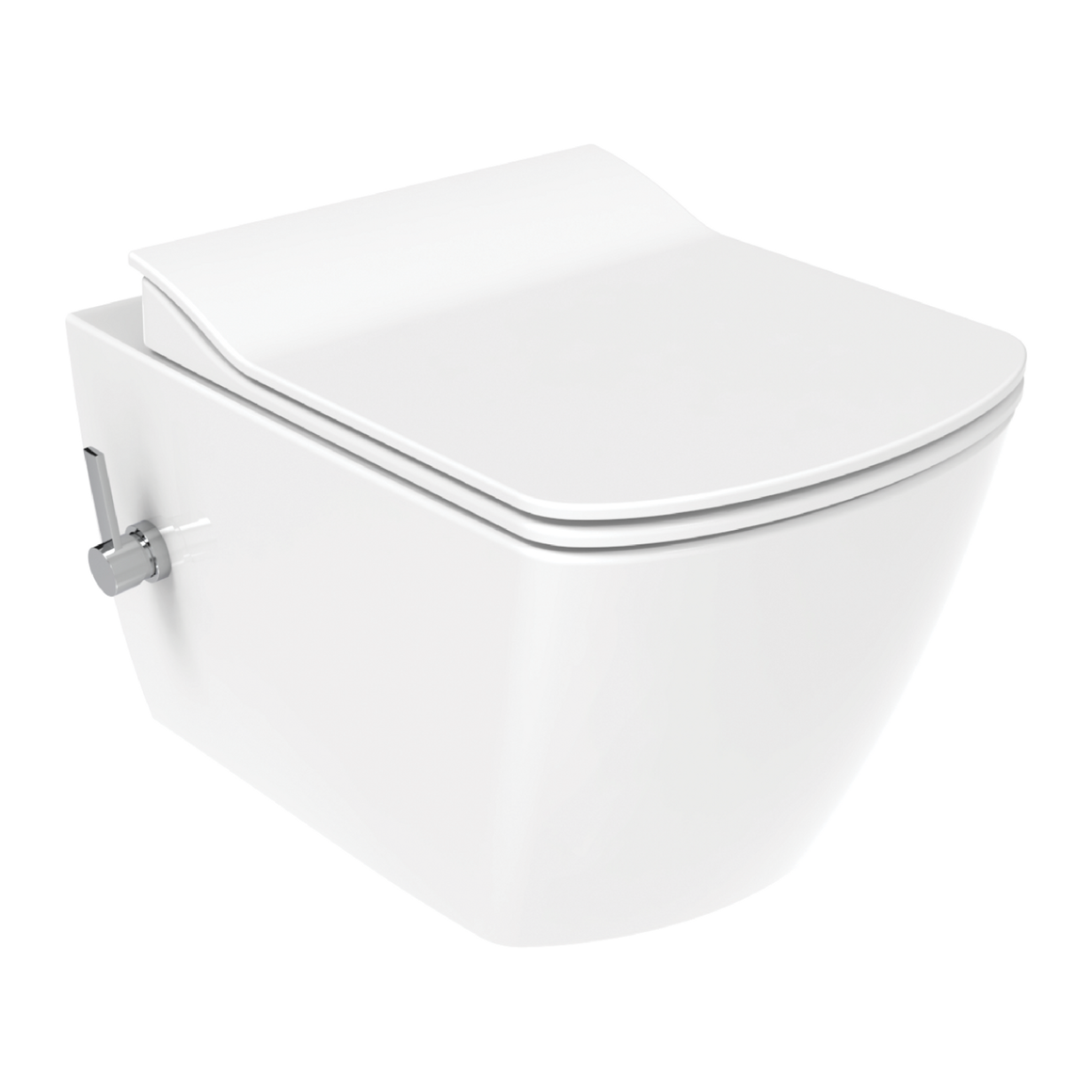 CREAVIT ELEGANT HANGTOILET MET BIDET - RANDLOOS - MET BIDETKRAAN KOUD EN WARM WATER - ZONDER ZITTING - GLANZEND WIT