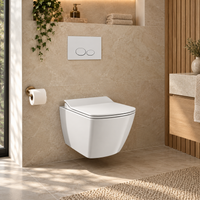 Creavit Elegant glanzend wit complete toiletset sfeerbeeld